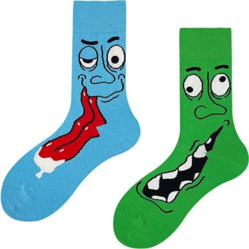 New Products In Autumn And Winter Cotton Socks illustration Cartoon Trend Personality Funny Halloween Middle Tube Socks