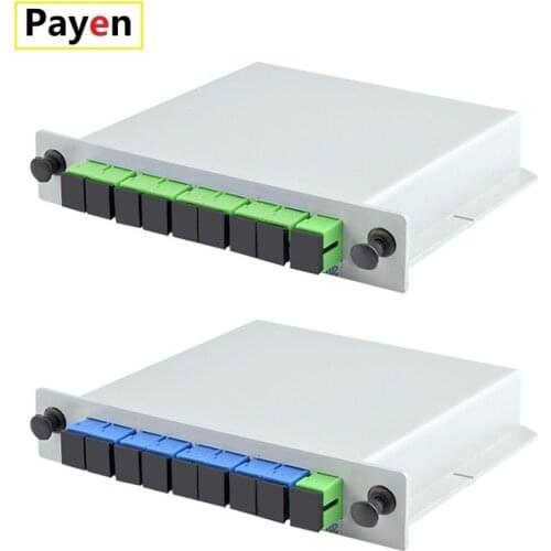 PLC 1x8 Cassette Insertion Type SC APC UPC Fiber Optic Splitter Optic FTTH Splitter Box Free Shipping