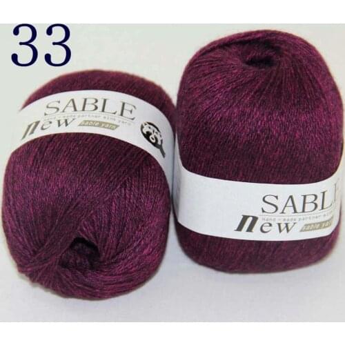 Sale 2*50gr Super Soft Pure Sable Cashmere Wrap Shawls Hand Knit Wool Crochet Yarn 243-33 Wine Black