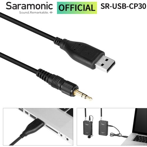 Saramonic USB-CP30 3.5mm locking-type Adapter Cables for output sound to PC and Mac designed for UwMic9 UwMic10 UwMic15 SR-WM4C