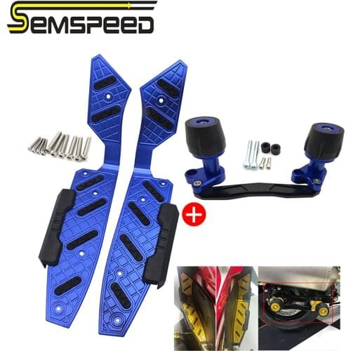 SEMSPEED For Honda ADV 150 adv150 2019 2020 2021 Motorcycle Footrest Footboard Step Pegs Exhaust Pipe Crash Slider Protector Set