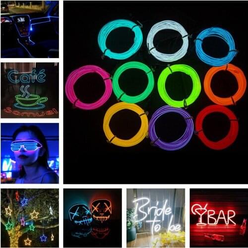 EL Wire Led String Lights Neon Lamp Flexible DIY for Bar Home Room Christmas Wedding Party Decor Waterproof Outdoor Navidad Noel