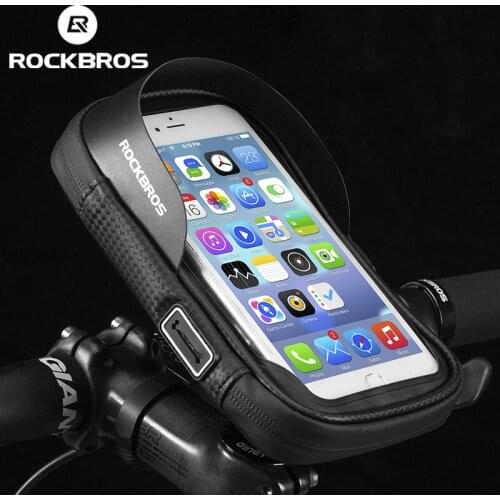 ROCKBROS Bicycle Bags MTB Road Bike Waterproof TPU Touch Screen Frame Pouch Riding Frame Front Cycling Equipment Accessories