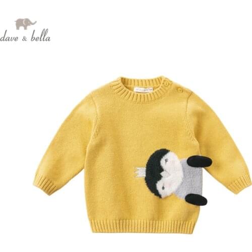DBS15399-1 dave bella winter baby girls Christmas cartoon knitted sweater kids fashion toddler boutique tops