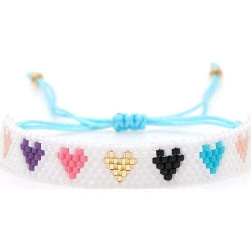 Go2boho Heart Bracelets For Women Bohemian Colorful Love Jewellery Trendy Handmade Adjustable Jewelry 2021 Miyuki Bracelet Gift
