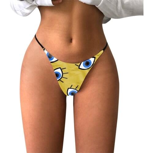 Womens Printed Sexy Underpants Comfort Low-rise Soft T-back G-string Panties Sexy Fashion Womens Underpants Трусики Женские