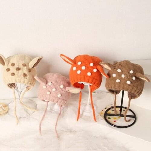 Girls Baby Winter Knitted Hats New Fashion Girl Kids Knitting Ball Sweet Caps Childrens Cartoon Cute Ear Princess Accessories
