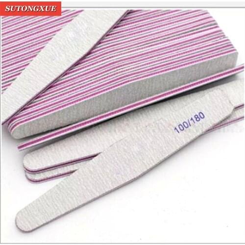 1/2 PC Nail File 100/180 Sanding Buffer Block Pedicure Manicure Buffing Polish Beauty Tools Professional Nail Files Grey Boat