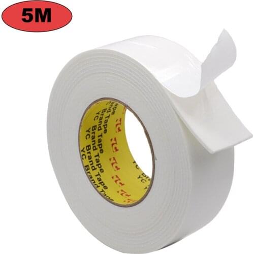 1Pcs 5M White Sponge Double Sided Acrylic Foam Adhesive Tapes 10mm 15mm 18mm 20mm 25mm 30mm 50mm 100mm