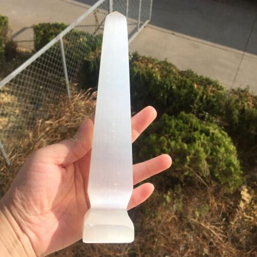 1PCS Natural Polished gemstone white gypsum Tower healing crystal stone point For Healing