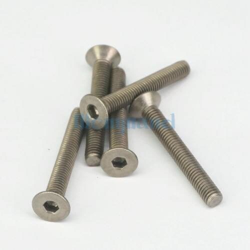 10pcs M6*1.0 x 45mm GR2 Countersunk Titanium Hex Socket Cap Screw Bolts Anti Acid Corrosion