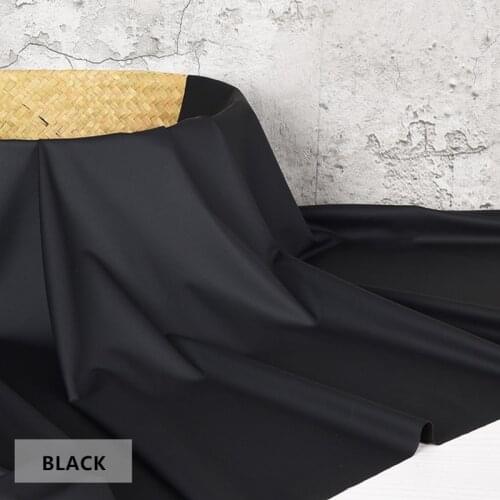 140cm*100cm Pure black matte four-sided high stretch baby skin feel leather silky soft and delicate thin lamb PU leather fabric