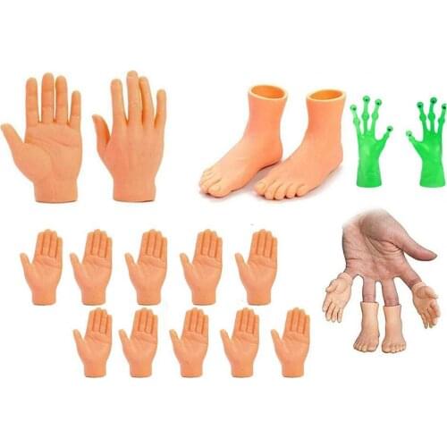 2/10Pcs Funny Finger Hands Set Creative Finger Toys Cover Simulation Halloween Party Prop Creative Prank Toy Small Hand Model
