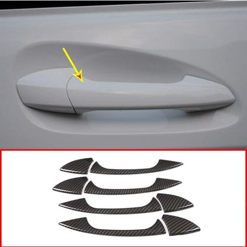 ABS Chrome Plastic Car Door Handle Grab Trim Accessories Carbon Fiber Style For Mercedes Benz GLK GL ML C Class W204 X204
