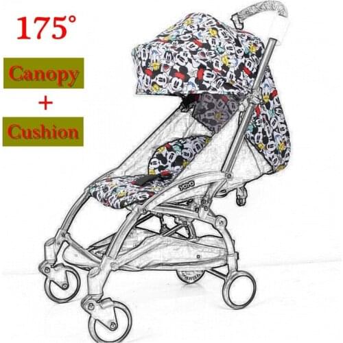 Baby stroller accessories 175 degree Updated Yoya babyyoya Strollers Hood And Mattress Sun Cover and Seat Cushion Set