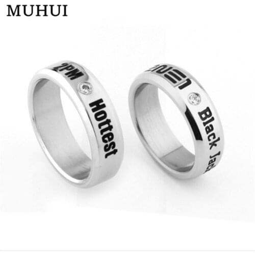 Free Shipping 1pc Kpop TVXQ 2NE1 2PM Nichkhun Crystal Rings For Women With Chain Free Size 7# B082