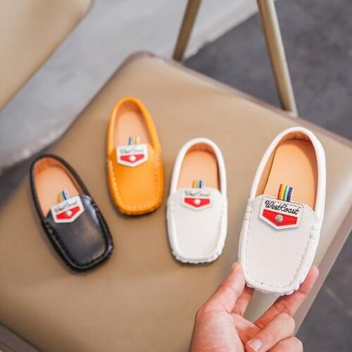 Children Shoes For Boys Loafers Sneakers Baby Soft Kids Shoes Pu Leather Casual Toddler Girls Flats Slip-on Moccasin White Shoes