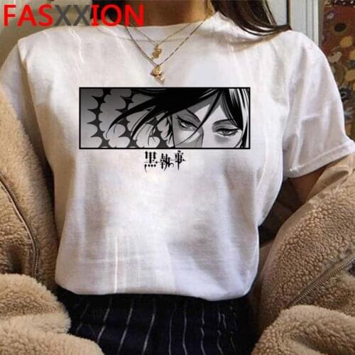 Black Butler Sebastian Ciel Phantomhive Graphic T-shirt Men Harajuku Cute Anime Tshirt Manga Kawaii T Shirt Hip Hop Top Tee Male