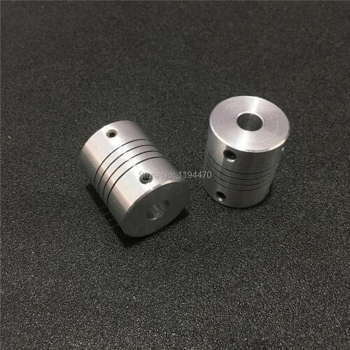 2pcs DR 6.35x5mm D20 L25 6.35mm to 5mm Flexible Coupling CNC Stepper Motor Shaft Coupler 3D Printer Encoder Connector Aluminium