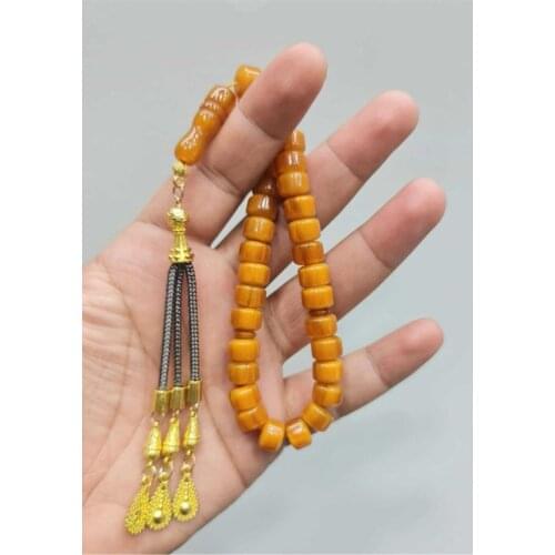 Islamic Tasbih Muslim Rosary Beads 33 Prayer Rosary For Men Bracelet For Men Accessory amber oltu amber stone Handmade Turkey