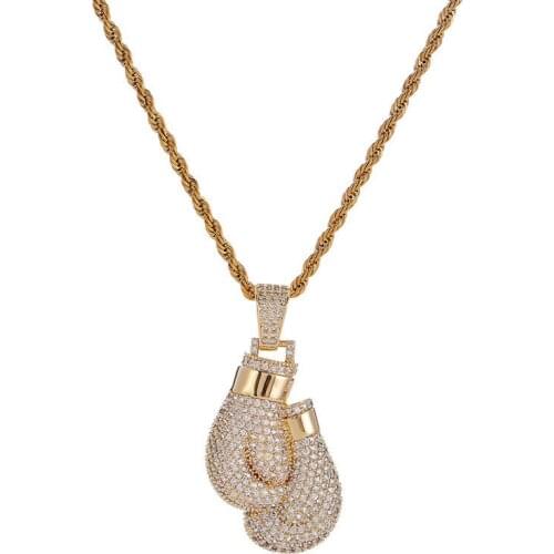 Hip Hop Boxing Gloves Pendant Necklace Jewelry Creative Gifts