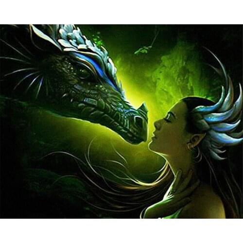 Dragon immortal beauty Animal DIY Digital Painting By Numbers Modern Wall Art Oil Painting Christmas Gift Home Decor Big Size