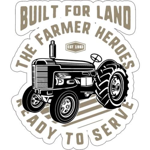 Built for lan the famer heodes vintage tractor sticker decal #1205