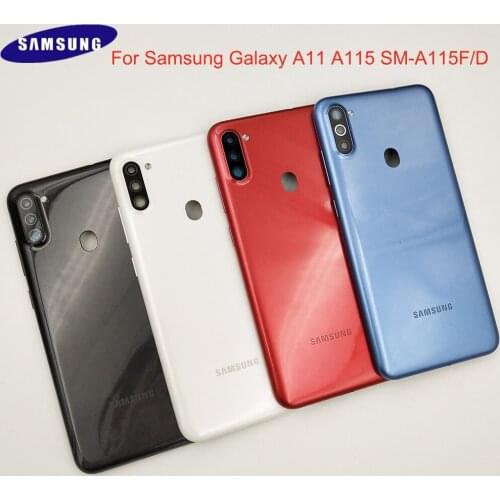 Original Samsung Galaxy A11 A115 SM-A115F/D Plastic Housing Case Battery Back Cover Rear Door Side Buttons Replacement With Logo