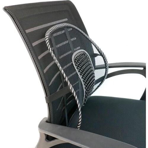 Lumbar Support Back Cushion Soft Car Seat Chair Cushion Pad Black Mesh Massage Vent Mesh Lumbar Lower Back Brace Support Seat