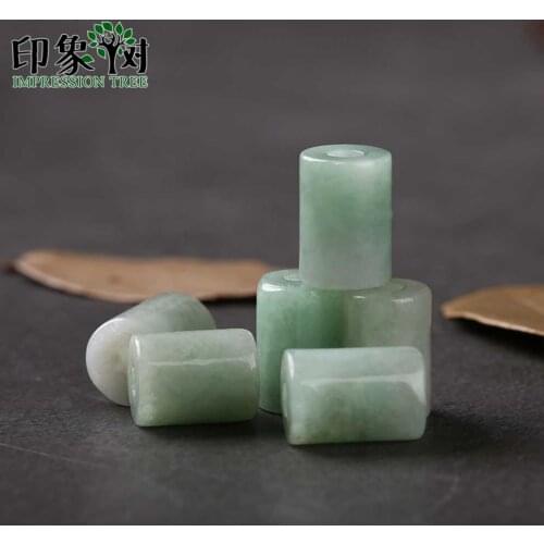 Natural Jadeite Smooth Cylinder Beads 1Pc 13x9mm Gem Jadeit Barrel Spacer Beads Handmade Necklace For DIY Jewelry Making 18014