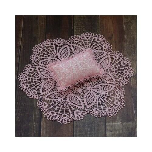 Newborn Photography Props Hollow Lace Blanket Baby Girl Boy Photography Props Pillow Photo Shoot Studio Accessories