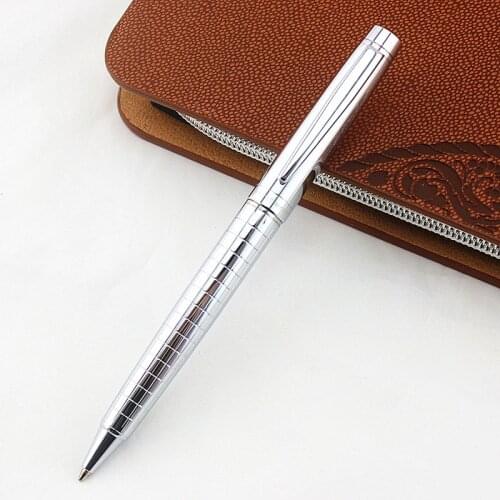 Luxury quality 856 Gray Platinum Cross Line Colour Student School office supplies Medium Nib Ballpoint Pens New
