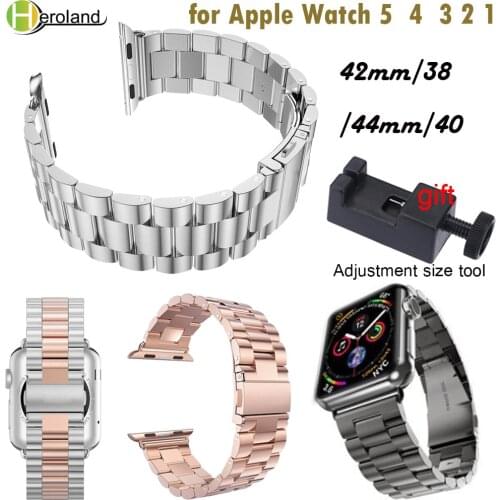 Luxury Stainless Steel Watchband For Apple Watch 6 5 4 44mm 40mm 38mm 42mm For iWatch Series 5 4 3 2 1 WristBand Strap Bracelet