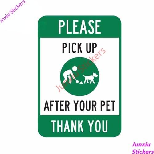 Clean Up After Your Dog Sign Self Adhesive Sticker Label Please Pick Up After Your Pet Sign Be A Good Neighbor Decal PVC13x9cm