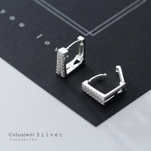 Colusiwei Ear Hoops 925 Sterling Silver Luxury Hoop Earrings for Women Wedding Engagement Jewelry Gifts Accessories 20120