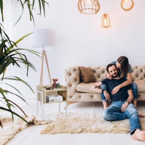 Modern Furniture Bedside Table Bedstand Cabinet Bedroom Storage Furniture Organizer Retro Traditionalism Fusion Furniture HWC