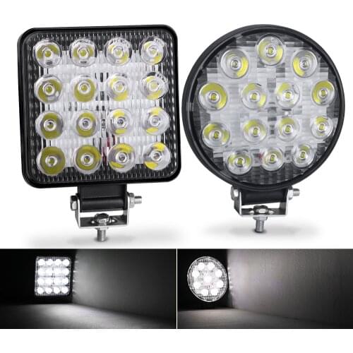 Led Light Bar Worklight 48W 16LED 12V 24V Spot Beam Offroad Work Light Fog Lamp For 4x4 LED SUV ATV Bar Tractor Headlight Bulbs