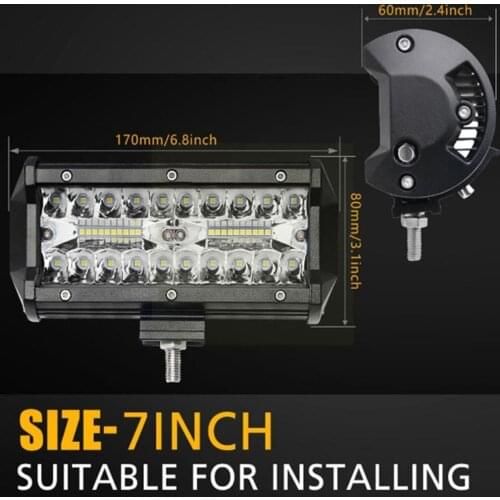 High Bright 400W Work Light LED 7 Inch 40000LM Bar Trucks 9-30V ATV Light For SUV Tractor Driving 6000K Working Lamp E5I6