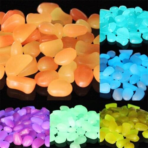 50/100pcsGlow in the Dark Garden Pebbles Glow Stones Rocks for Walkways Garden Path Patio Lawn Garden Yard Decor Luminous Stones