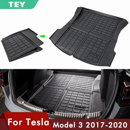 TEY New Model3 Trunk Mats For Tesla Model 3 2021 Accessories Customized Car Rear Trunk Storage Mat Cargo Tray Waterproof Pads