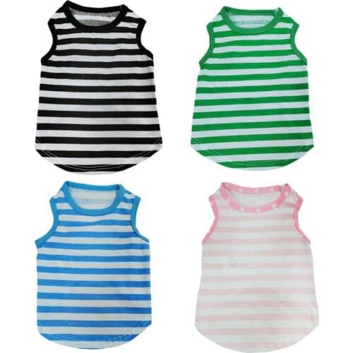 XS-L Comfortable Breathable Dog Clothes Dog Shirt Casual Pet Vest Striped Dogs Costume Puppy Chihuahua T-Shirt Pet Clothing