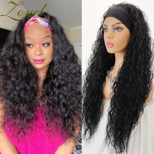 Zoyel Loose Curly Headband Wigs Heat Resistant Synthetic Hair WigFor Balck Women Beginner Friendly