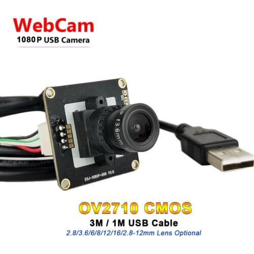 1080p Full Hd MJPEG High Speed CMOS OV2710 Wide Angle Mini CCTV Security UVC OTG OEM Webcam USB Camera Module Industrial Easy In