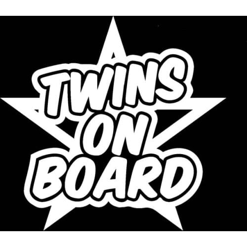 14CM*13.2CM Twins On Board Safety Sign Baby Bus Van Car Window Vinyl Decal Sticker Black/Silver C10-00582
