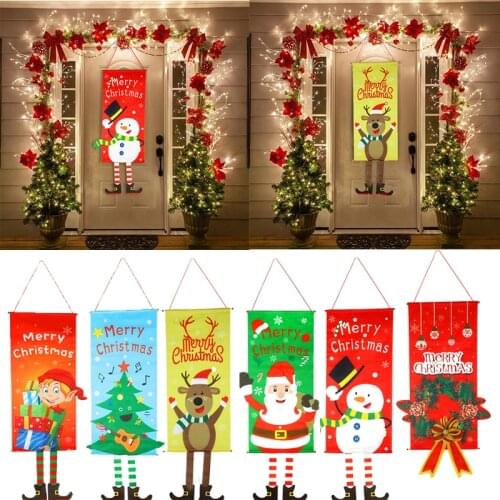 299x48cm Merry Christmas Santa Claus Banner Decoration Outdoor House Supllies New Year 2021 Navidad Party Christmas Decoration