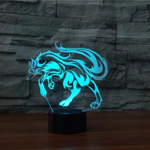 The Sly Fox 3d Visual Led Night Lights USB Charge 3D lights 7 Colors Baby Bedroom Bookcase Night Light Home Decor Creative Gift
