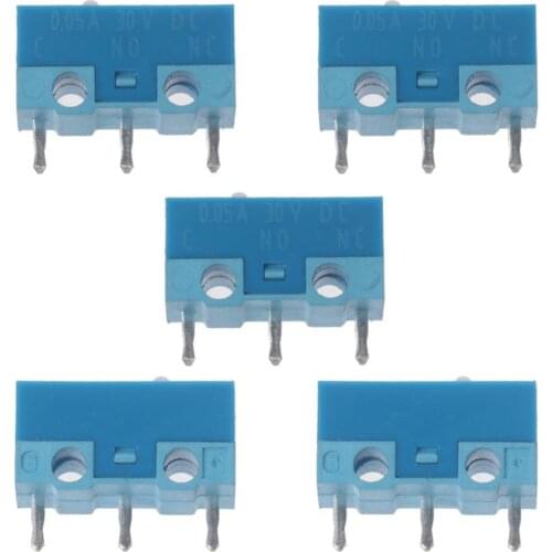 5Pcs Original HUANO White Dot Blue Shell 0.74N Mouse Micro Switch Silver Alloy Contacts 20 Millions Lifetime