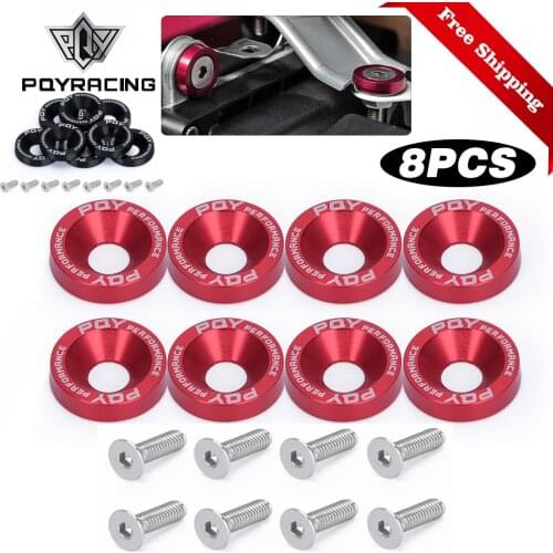8Pcs M6 Car Modified Hex Fasteners Fender Washer Bumper Engine Concave Screws Fender Washer License Plate Bolts Car styling