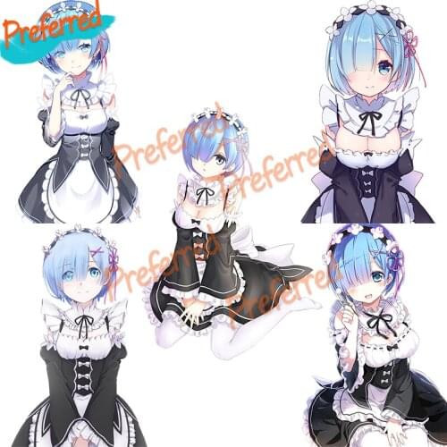 REM Anime Poster Wall Sticker Art for Bedroom Gabinete Gamer Decal Motocross Racing Laptop Helmet Trunk Wall Vinyl Car Sticker