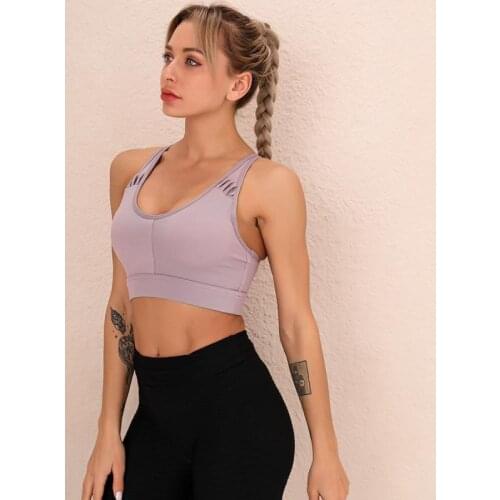 ATHVOTAR Gauze Fold Sexy Bra Women Fitness Backless Push Up Women Bras Sporty Shockproof Top Bras